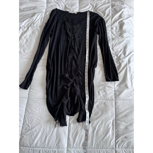 We The Free Black Blouse Cardigan Women's Size Small Black Button Down - Picture 2 of 8